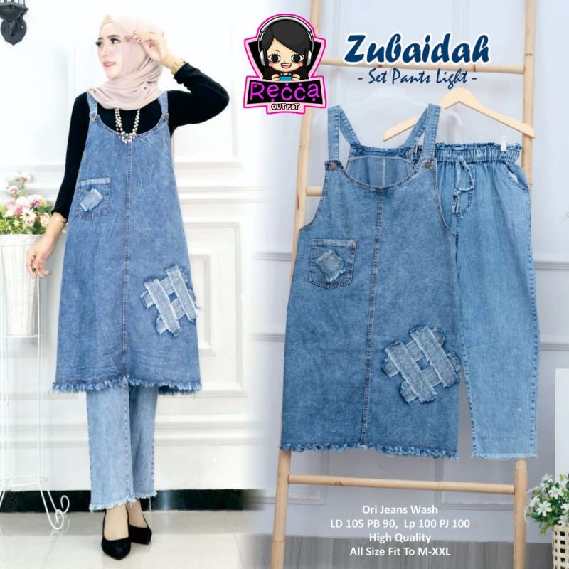 zubaidah / setelan overall dan celana wanita / one set terbaru / set perempuan kekinian murah