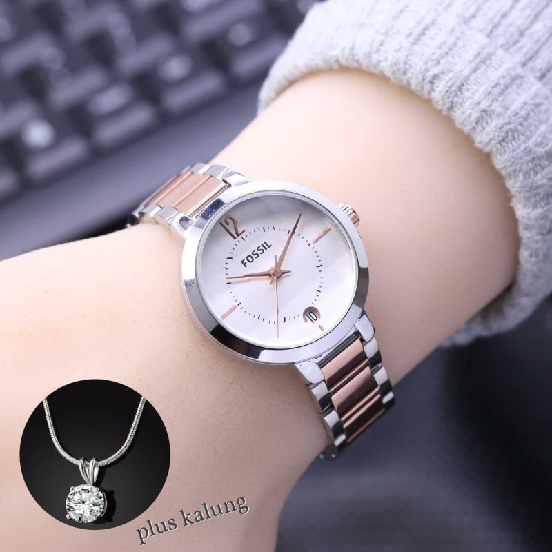 Jam Tangan Wanita Fashion Kaca Belimbing Paket Free Kalung