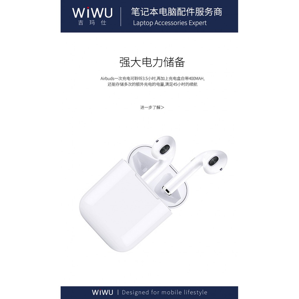 WIWU Binaural True Wireless Bluetooth Headset Airbuds