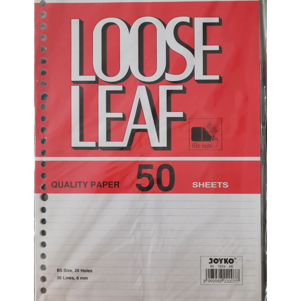 

LOOSE LEAF JOYKO B5 ISI KERTAS ISI BINDER