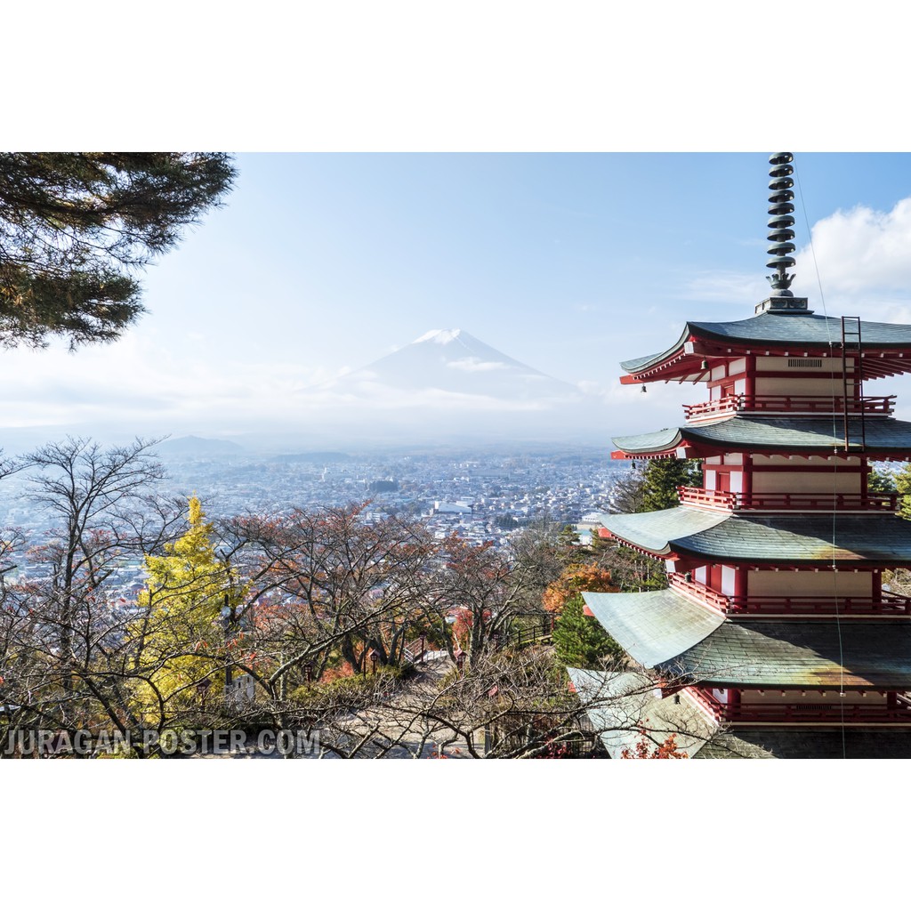 Hiasan Dinding Poster Pemandangan Alam Gunung Fujiyama Jepang 08