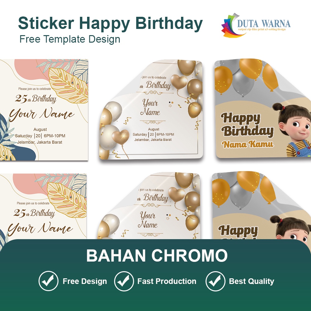 

STICKER ULANG TAHUN /SOUVENIR BIRTHDAY STICKER / BIRTHDAY GIFT / STICKER BIRTHDAY PARTY *FREE DESIGN