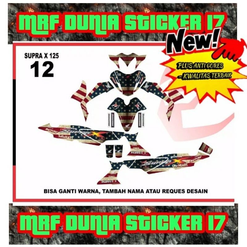 Sticker decal Supra X 125 Full Body Supra X 125 decal Sticker Supra X 125 Sticker Supra X 125 12