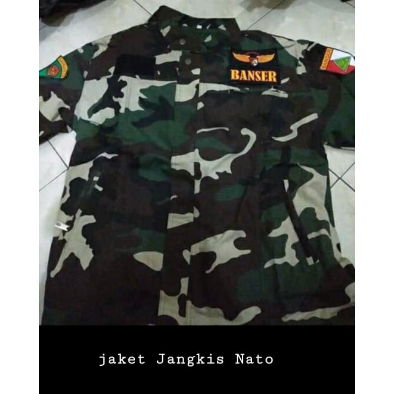 Jaket Jangkis Banser NATO TERANG FREE NAMA BORDIR