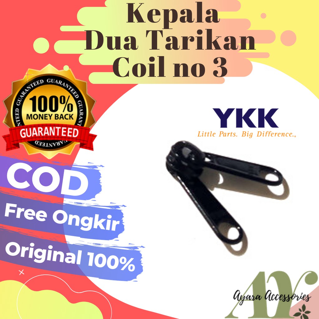 KEPALA RESLETING YKK DUA TARIKAN PANJANG NO 3 COIL TERBAIK