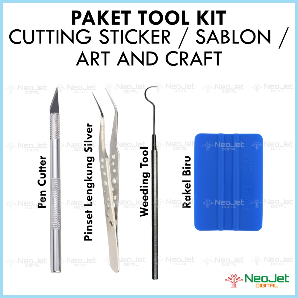 

Paket Tool Kit 6 Alat Bantu Cutting Sticker Stiker Sablon Polyflex Kertas Ketrampilan Bunga Art and Craft Kraft toolkit set