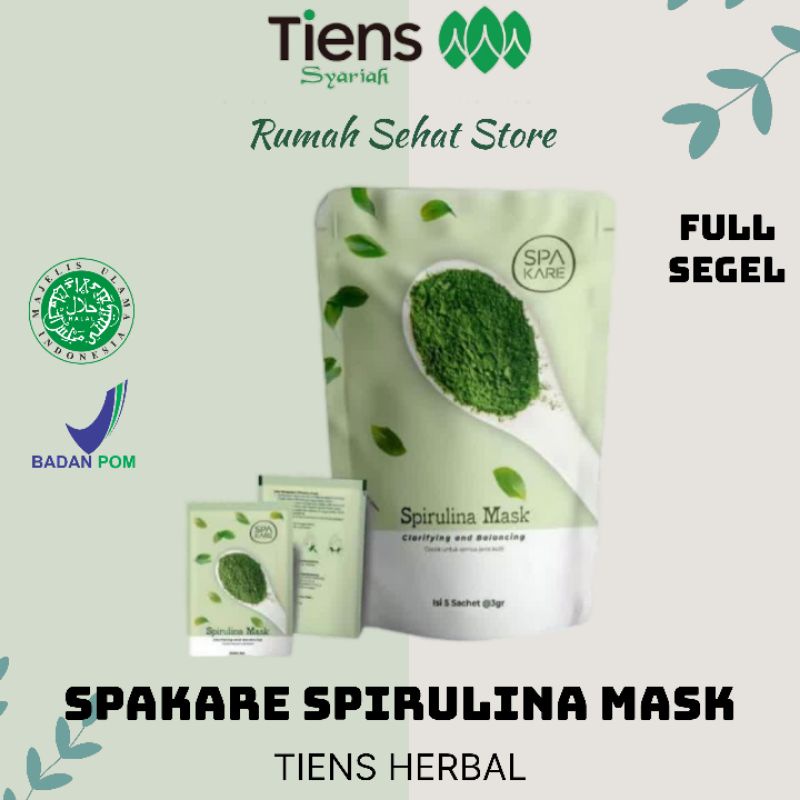 Jual Spakare Spirulina Mask Original Masker Wajah Tienshi Nutrisi Kecantikan