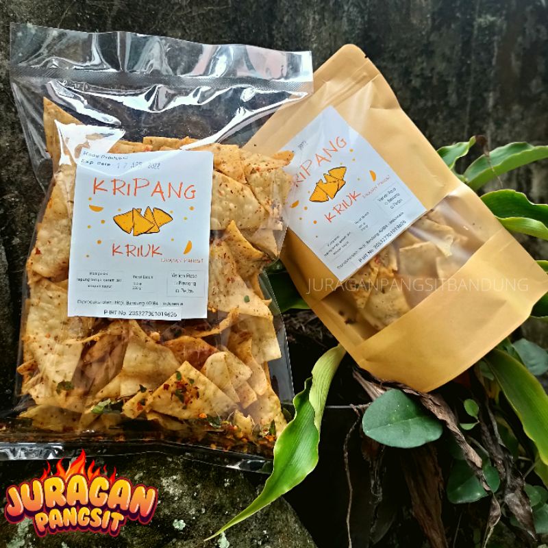 keripik pangsit Juragan Pangsit Bandung Pedas / Bawang 250g