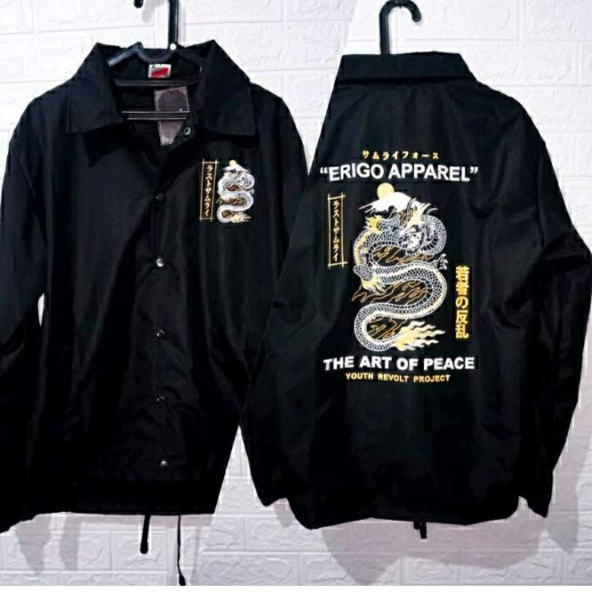 JAKET COACH PRIA  APPAREL NAGA HITAM CJ  /JAKET PRIA CASUAL /BISA "JMB. 602375"
