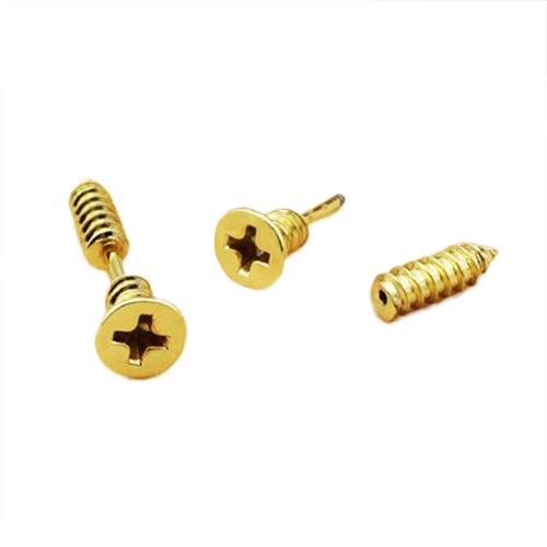 Hu Hu Hu Hu Hu Alat Bantu Pasang Kacamata♡ Anting Tusuk Bentuk Sekrup Bahan Stainless Steel Gaya Punk Gothic Untuk Unisex