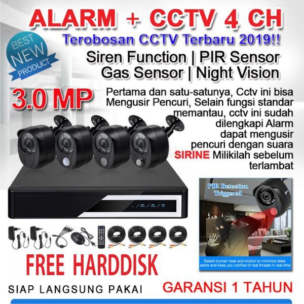 PAKET CCTV 4 KAMERA ALARM
