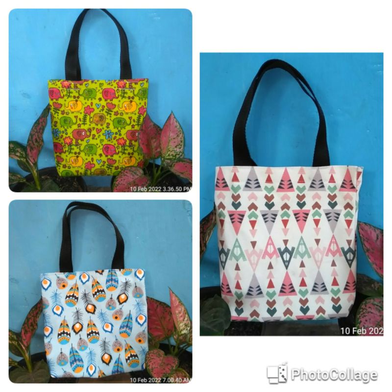 Tas kain kanvas motif/ totebag kain kanvas