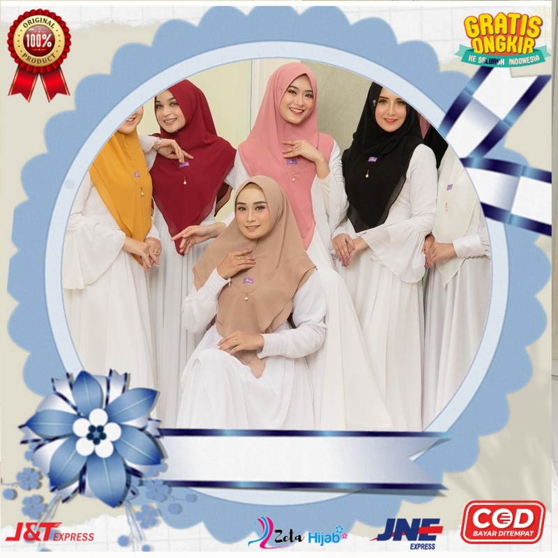 BAYAR COD  592 KHIMAR TERBARU  HIJAB INSTAN BY AR RAFI ORI | ZETA HIJAB OLSHOP
