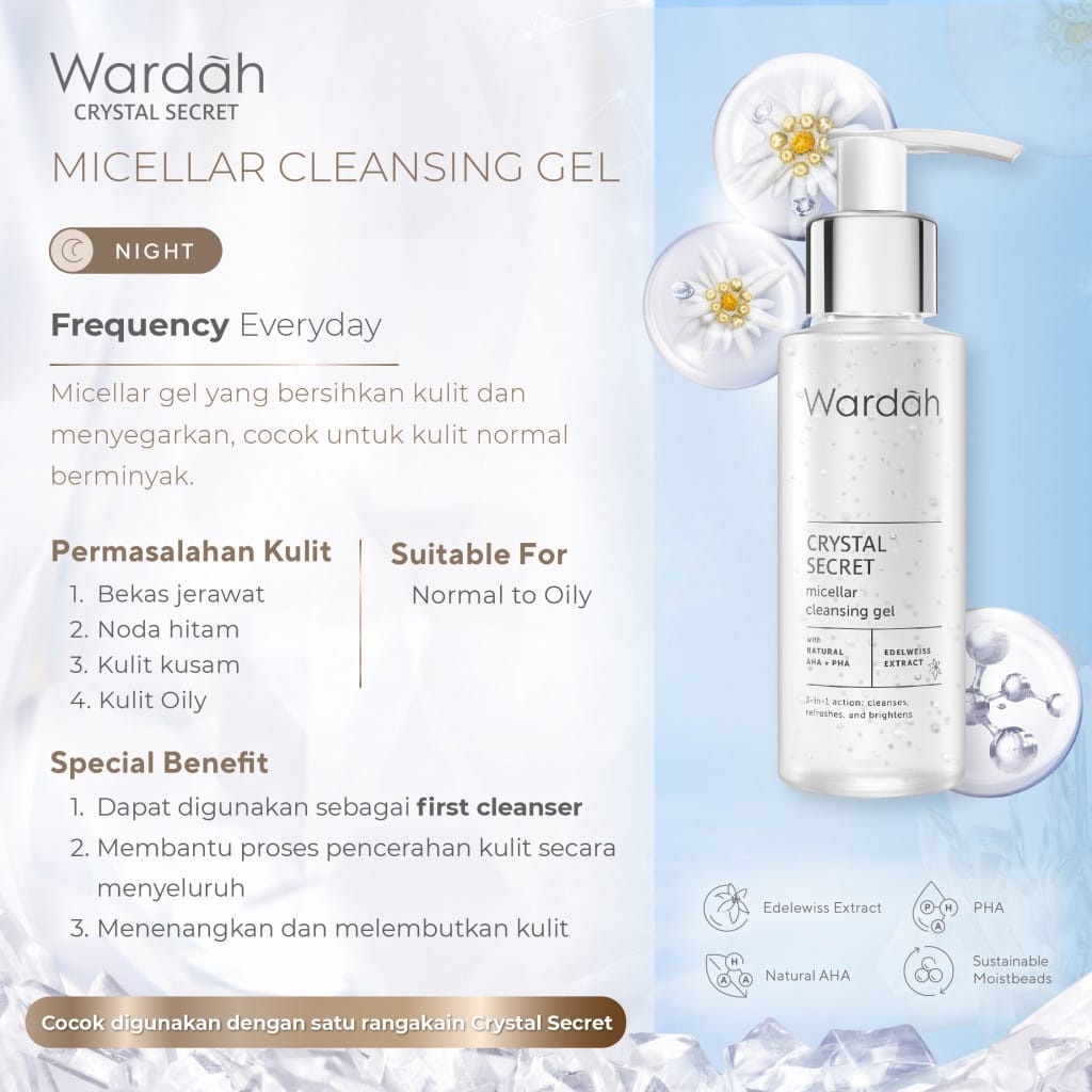 ❤️GROSIR❤️ WARDAH CRYSTAL SECRET MICELLAR CLEANSING GEL