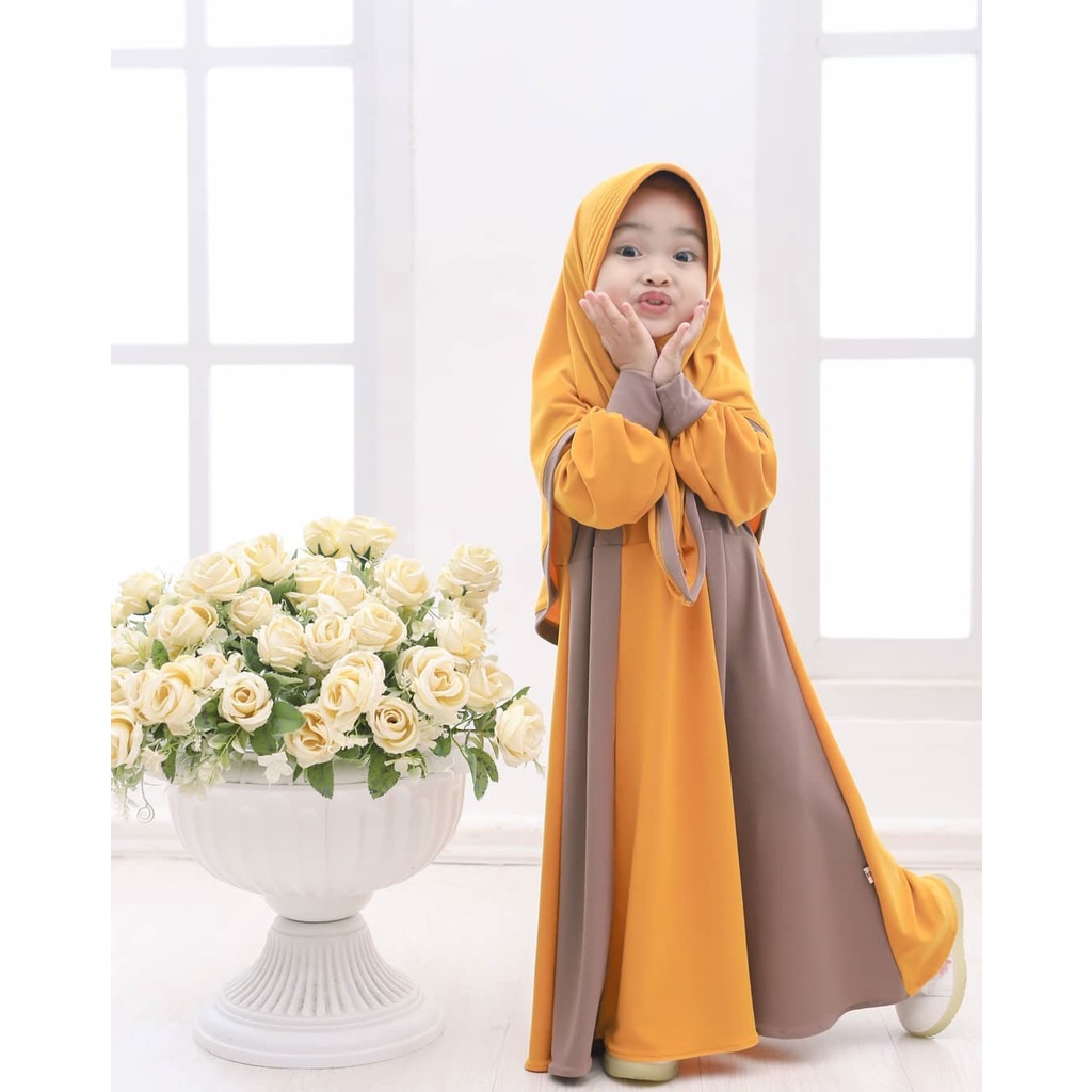 MRA - Gamis Anak Muslim Zahra gamis set hijab usia 9-12 tahun