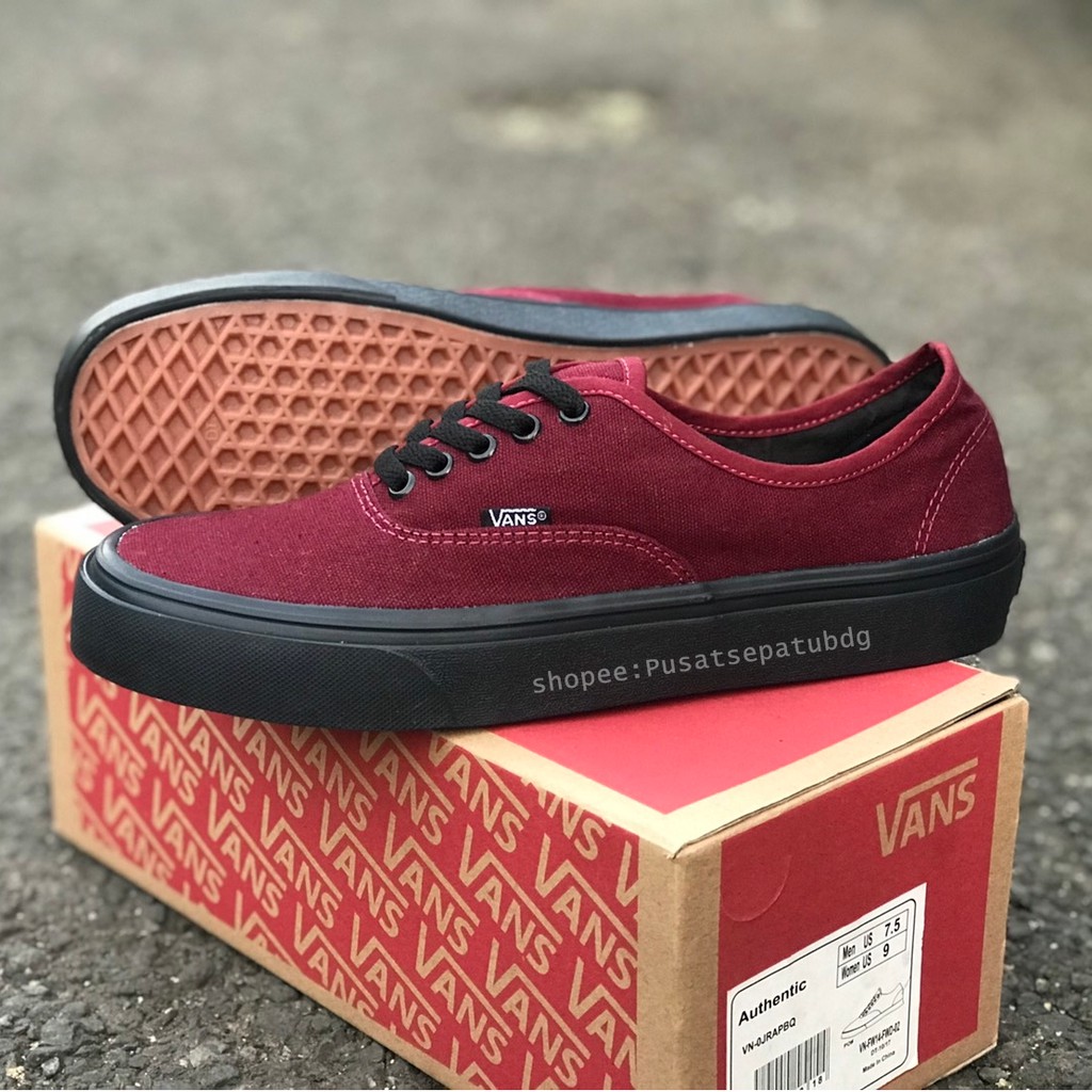 VANS AUTHENTIC MAROON BLACK