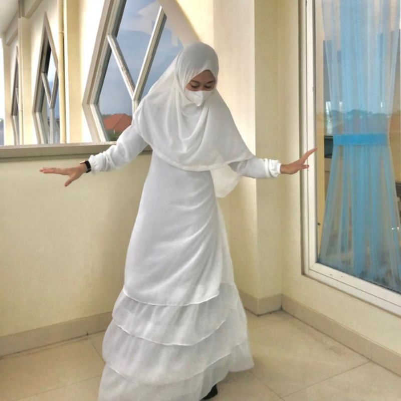 Gamis Malaysia Susun Ceruty Babydoll Premium