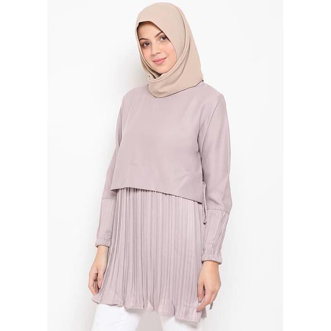 Laris tunik muslimah Ines Tunik Mocca Baju Atasan Muslim Polos Blouse Tunic Original STOK TERBATAS