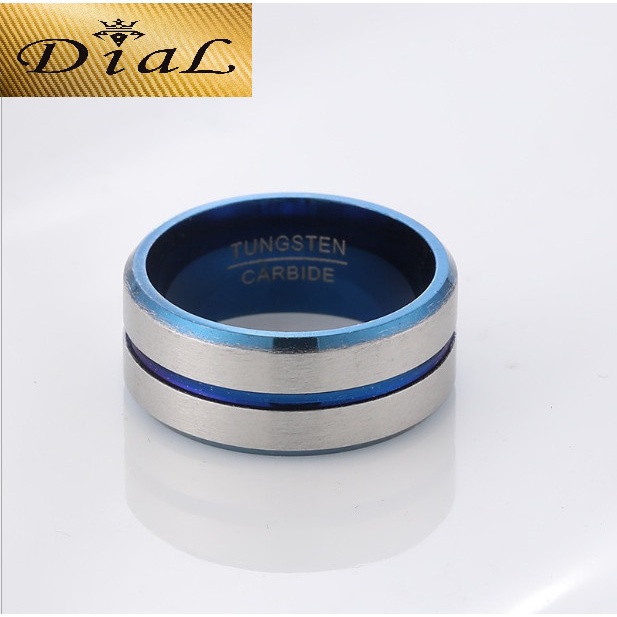 Cincin TUNGSTEN CARBIDE armor garis tengah korea pria wanita Titanium cin cin luxury modis casual