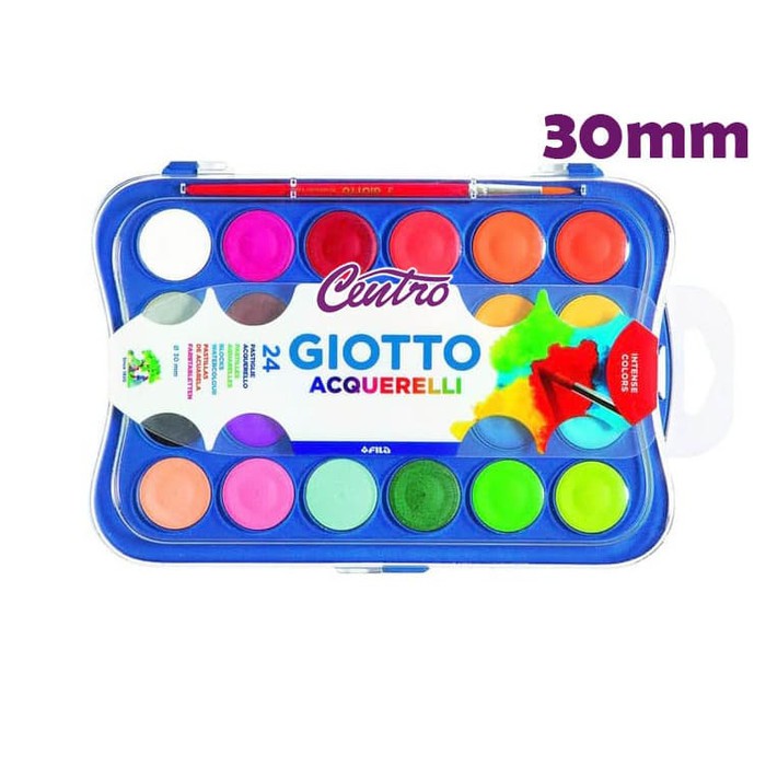

GIOTTO Acquerelli 24 Warna 30mm Water Color Cake Travel Paint Cat Air