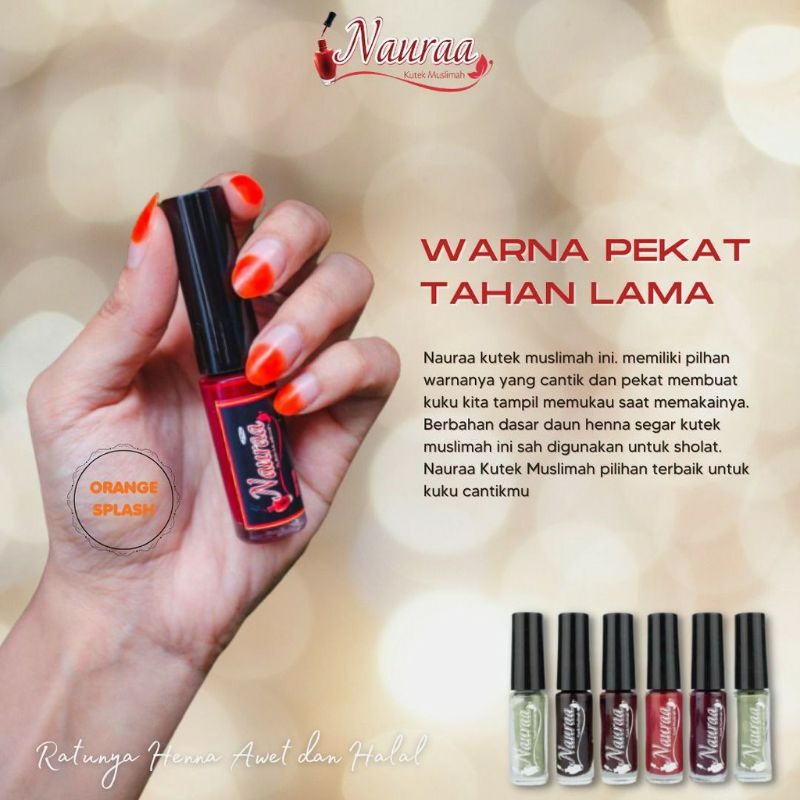 [HALAL] NAURA KUTEK HENNA HALAL WUDHU SAH SHOLAT WARNA AWET 5ml