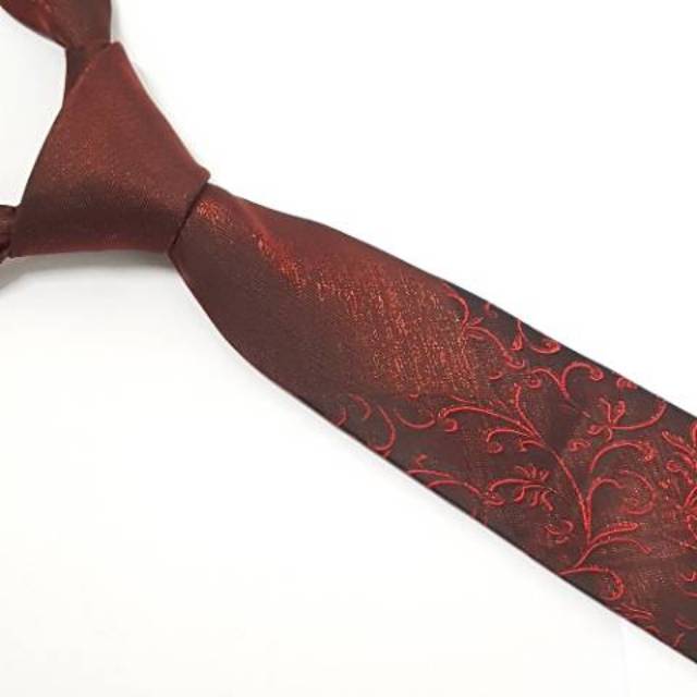 Dasi Neck Tie Motif Wedding Best Man BATIK RED LIST NECK TIE COKLAT