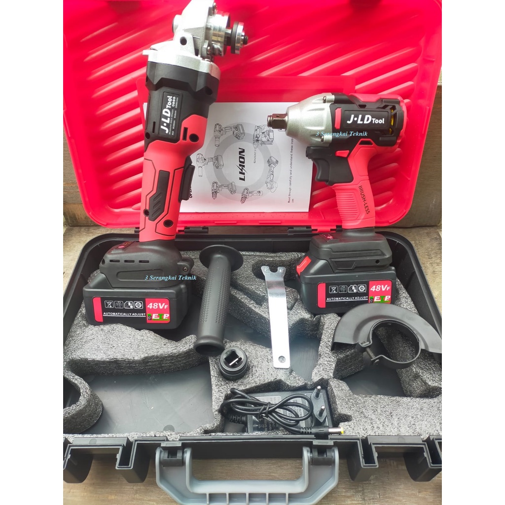 Paket Bor Gerinda cordless 48volt Jld tools