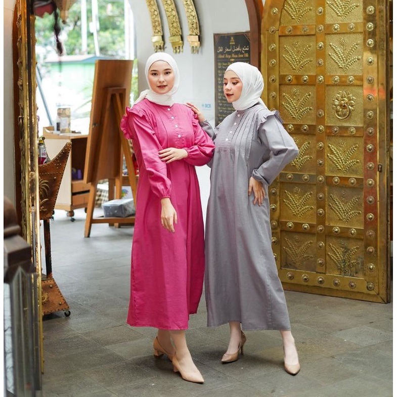 QADIRA DRESS EID SERIES DRESS MUSLIM WANITA LINEN RAMI PREMIUM