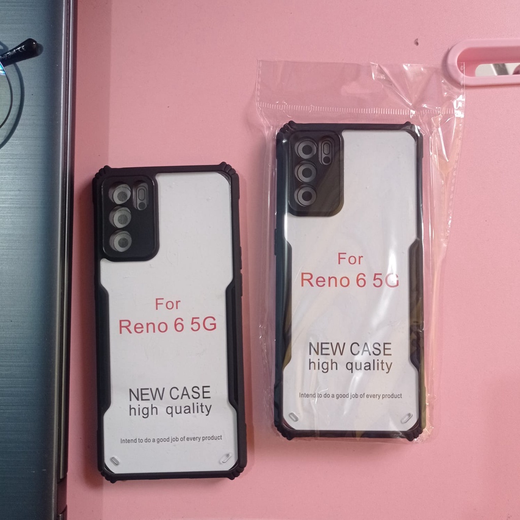 PROMO Case Oppo Reno6 5G Hardcase Armor Shockproof Fusion Bumper Transparan Reno 6 5G