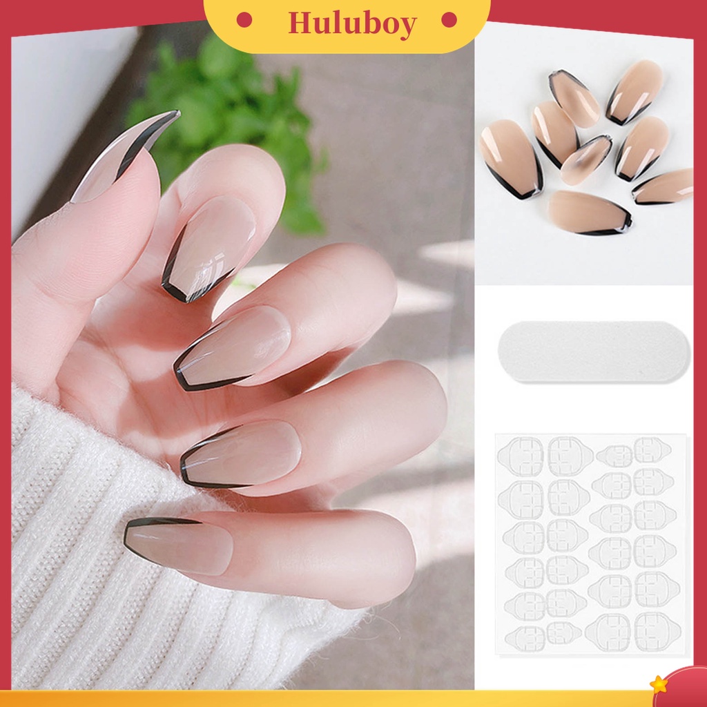 Huluboy Huluboy♡ 1 Set Patch Kuku Lebar Bahan ABS Warna Pink Untuk Pesta