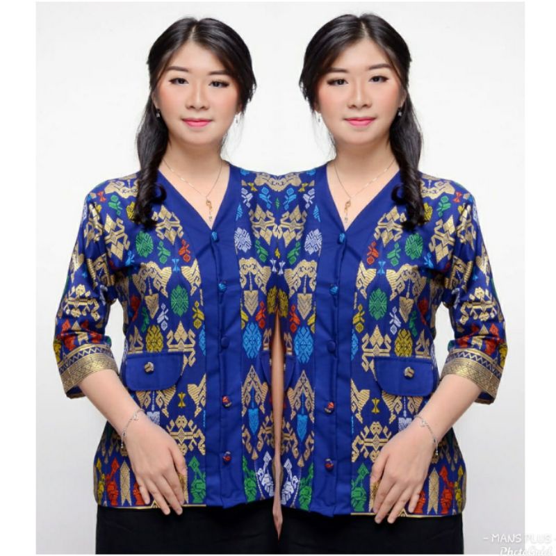 Blouse Batik Jumbo XXL XXXL Atasan Blus Kemeja Wanita Big Size Batik Seragam Kantor AD-Pr