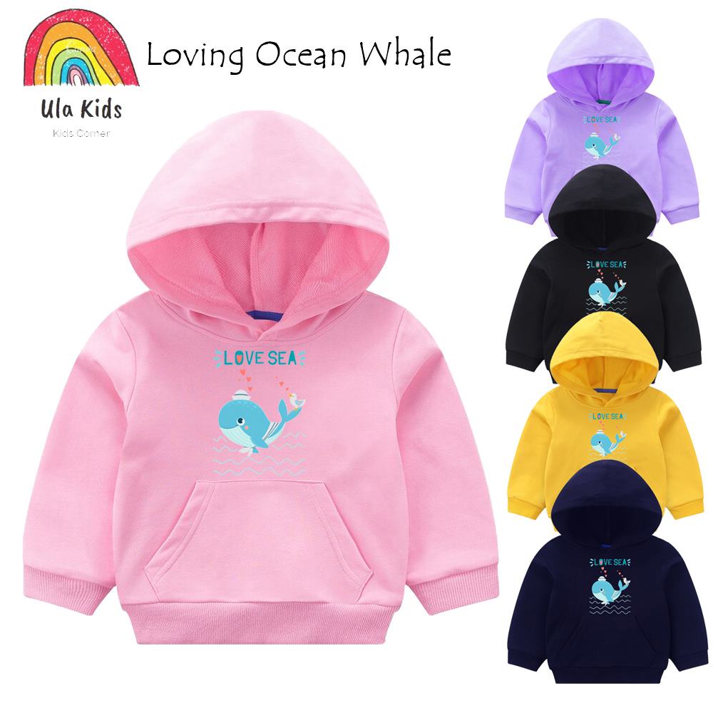 Sweater Anak Hoodie Anak jaket Anak Unisex Whale Love Sea Usia (1-6thn)