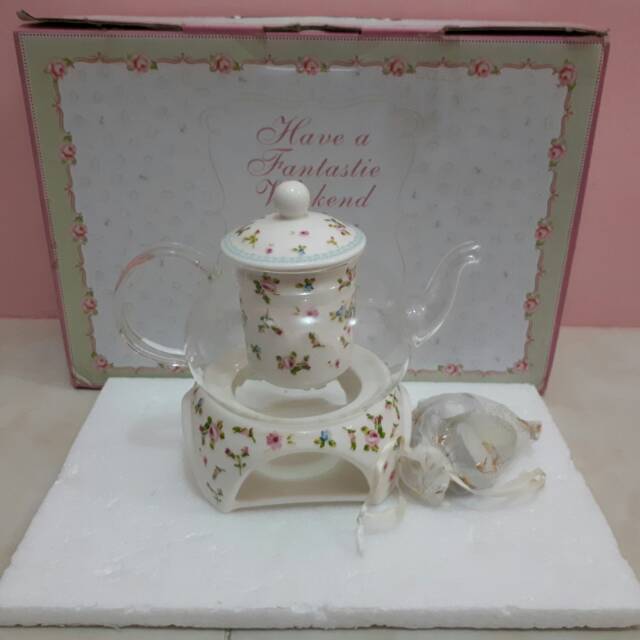 China Tea Pot with Filter and Warm Stove Furnace (Teko)