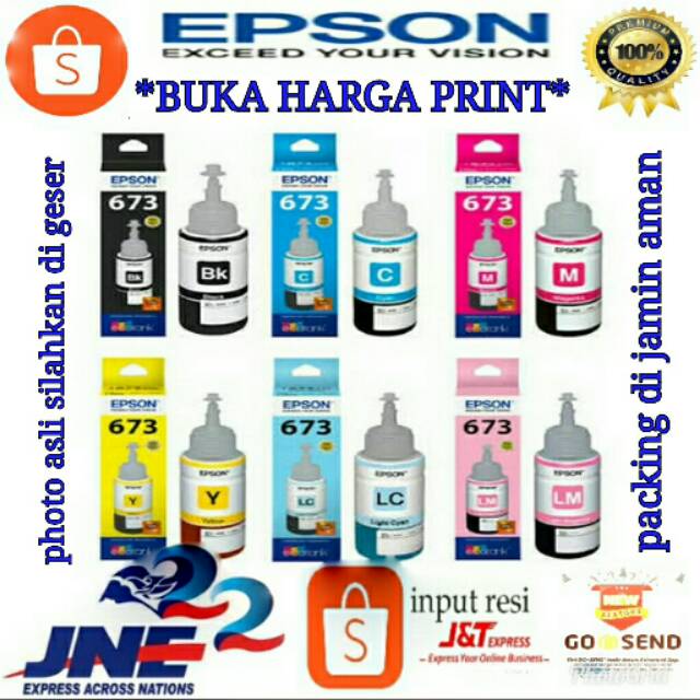 Tinta Epson 673 Original L800 L805 L850 L1800.