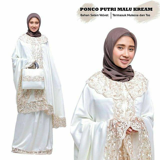 Mukena dewasa bordir mukena ponco tanpa kepala