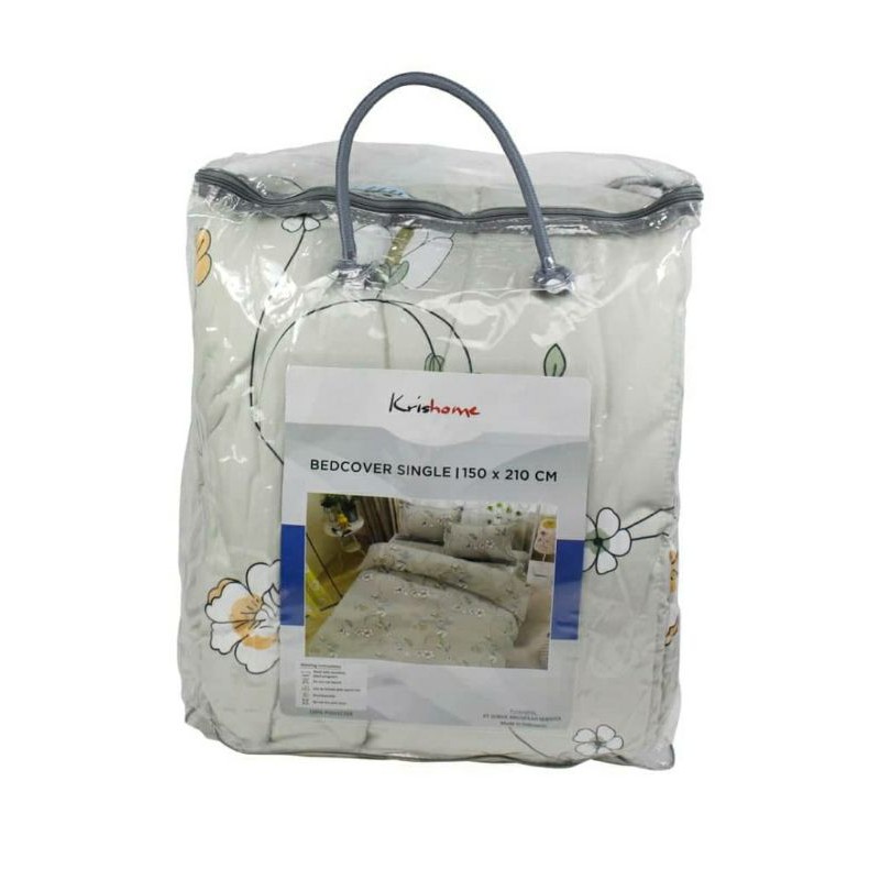 Jastip Ace Hardware - Sleep Lite Bedcover Single 150x220 cm Flower Green