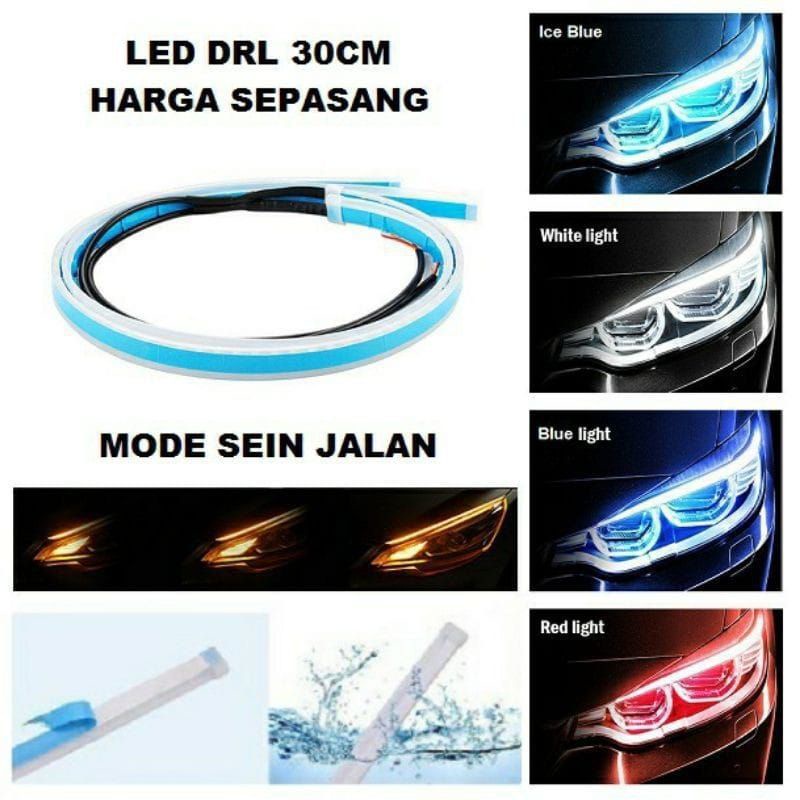 Lampu Alis 30 Cm 2 Mode Running Isi 2 Aerox,Vario,Nmax,Pcx,Cbr150r,R15,Ninja Dll buat semua motor