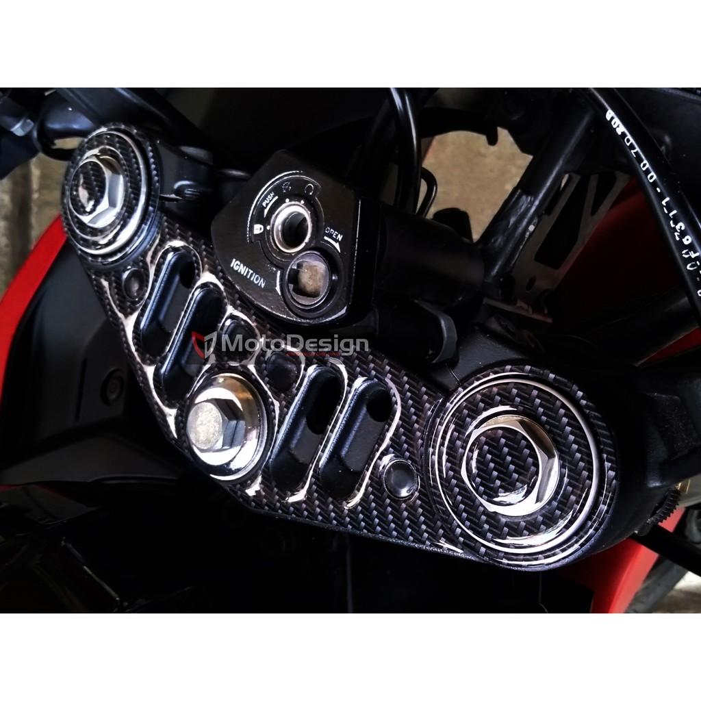 Stiker Timbul Carbon Protector Pad Triple Clamp Segitiga R15 V3