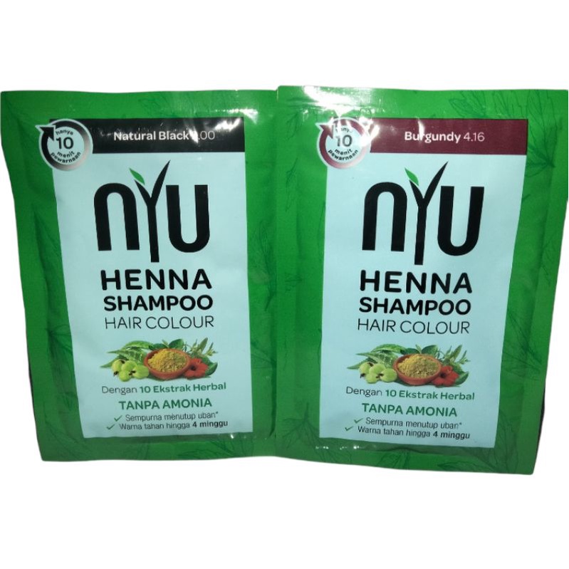 Nyu Shampoo hena hair colour/nyu shampoo sachet