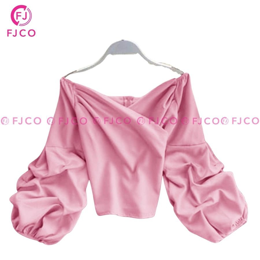 FJCO - Baju Atasan Wanita Korea Terbaru 2022 / Blouse Wanita Kekinian Lengan Balon Blouse Freya-Pink