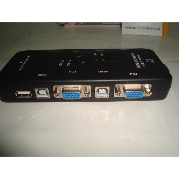 Manual Kvm Switch 4 Port Vga Female Dan 3 Port Usb 2.0