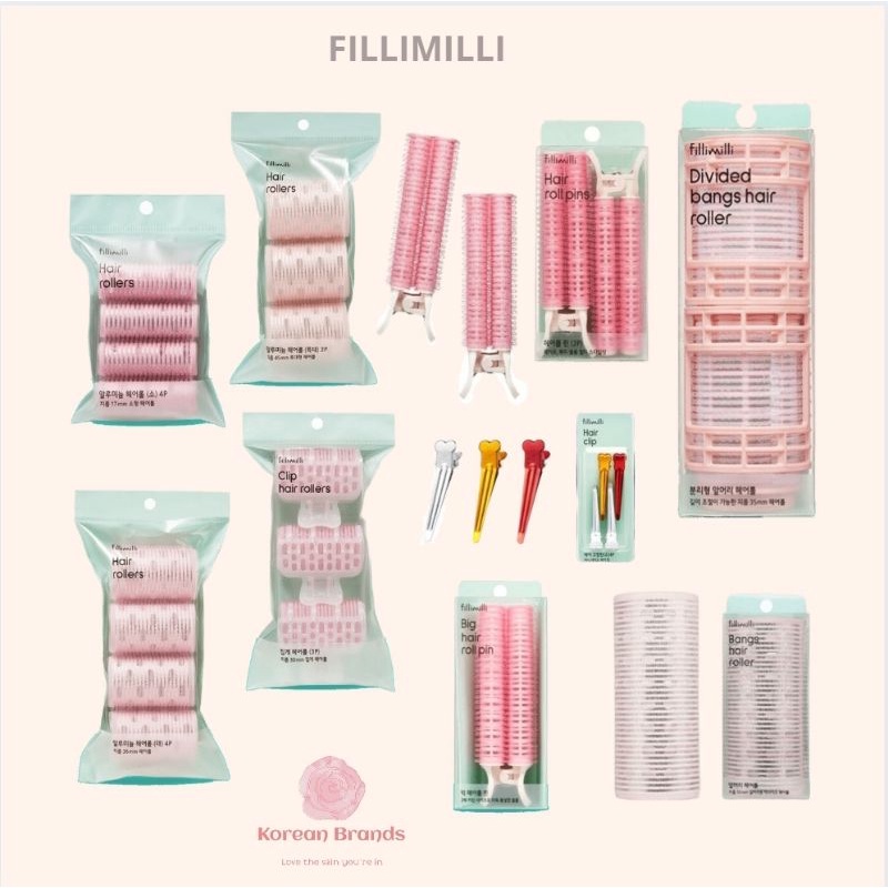 [READY] Fillimilli Hair Roller Pins Roll (2pcs) / Penjepit Poni Korea Volume Rambut Roll Rocket Jepit Rambut Devided Roll Kecil Roll besar hair clip