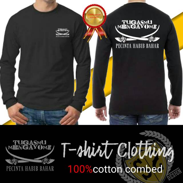 Kaos Pecinta Habib Bahar Tugasmu Mengayomi Combed30s100 Cotton Bonus Sticker Shopee Indonesia