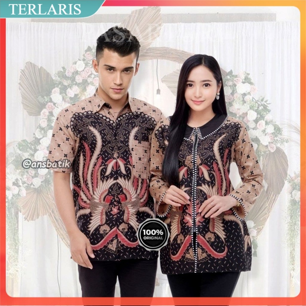 COUPLE BATIK NEW HEM BLUS BLOUSE TRENDING INTERNATIONAL COUPLE SERAGAM TERLARIS [BATIK PANDAWA] PD14