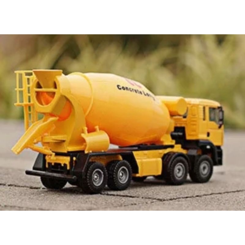 Diecast Truck KDW Cement Mixer Miniatur Alat Berat Truk Molen Diecast Kaidiwei Skala 1:50