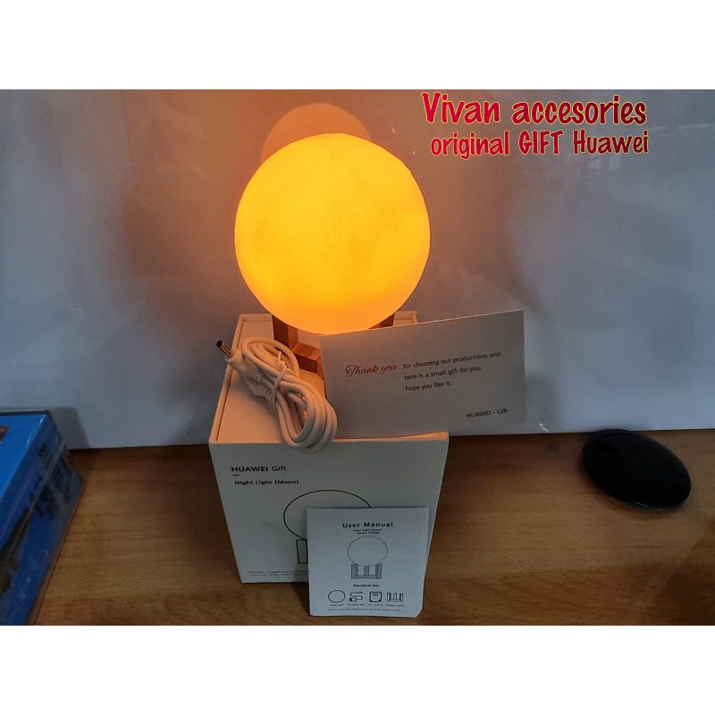 Huawei 3D printed moon night light table lamp-lampu tidur original