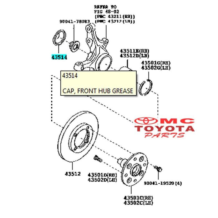 Dop Bearing Gemuk Roda Depan All New Avanza Xenia 43514-BZ040