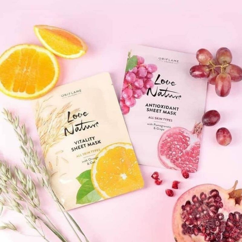 ORIFLAME LOVE NATURE ANTIOXIDANT SHEET MASK ALL SKIN TYPES SHEETMASK MASKER