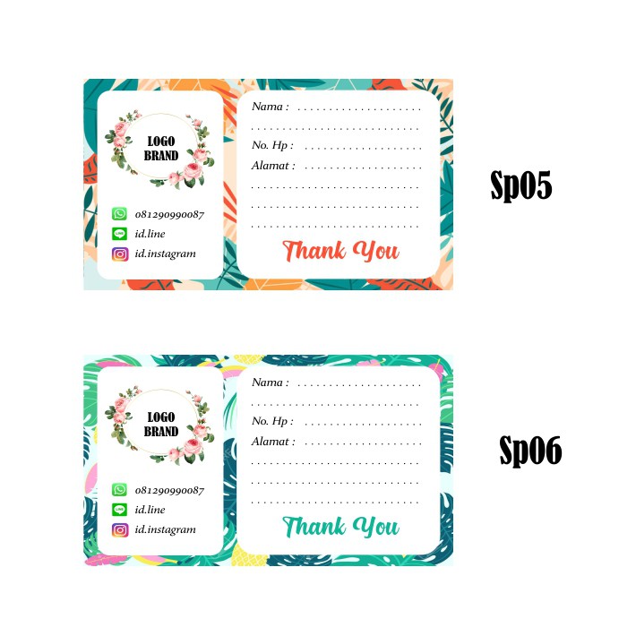 

LABEL PENGIRIMAN CUSTOM 10x6,5 CM 21 pcs SP05 DAN SP06