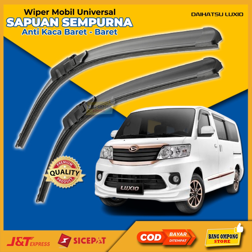 Wiper Wifer Frameless Kaca Mobil Depan Daihatsu Luxio 2 Pcs